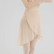 Shell Pink Mesh Puff Sleeve Ballet Leotard - Glow Pink (Pull-On Wrap Skirt) One Size