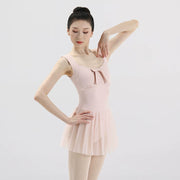 Porcelain Pink Mesh Back Ballet Leotard - Porcelain Pink-with Removable Pads