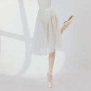 Cool Tea Ruffle Sleeve Ballet Leotard - Shell White (Mesh Skirt) One Size