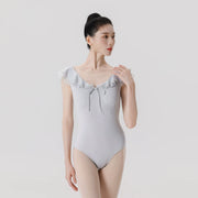 Peach Honey Double Ruffle Ballet Leotard - Snow White (Leotard with Removable Pads)