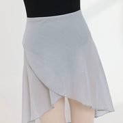 Peach Honey Double Ruffle Ballet Leotard - Phantom Gray (Pull-On Wrap Skirt) One Size