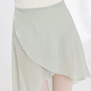 Shell Pink Mesh Puff Sleeve Ballet Leotard - Pale Jade (Pull-On Wrap Skirt) One Size
