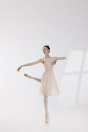 Peach Honey Double Ruffle Ballet Leotard