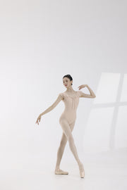 Peach Honey Double Ruffle Ballet Leotard