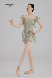 Cool Tea Ruffle Sleeve Ballet Leotard