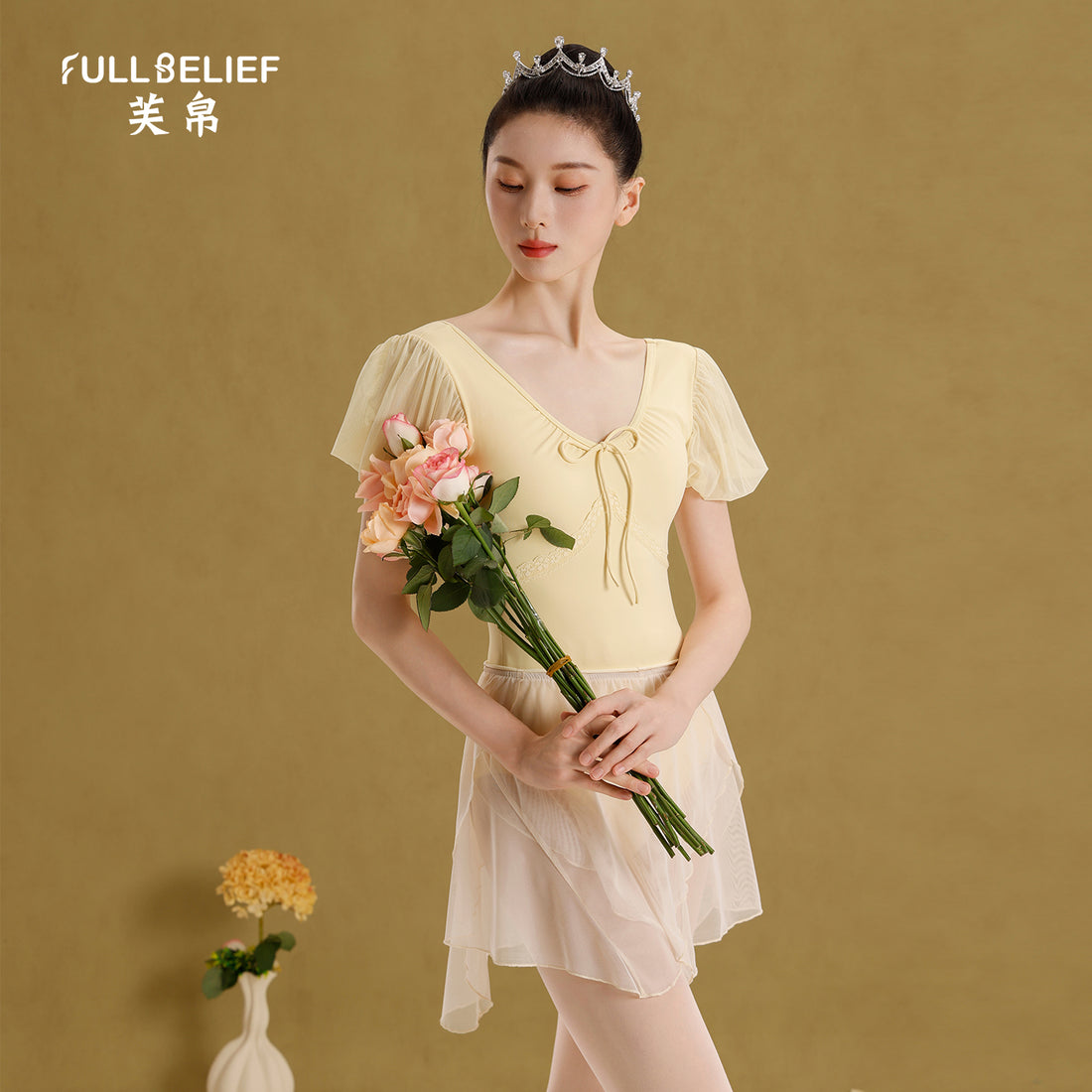 Butter Cream Puff Sleeve Ballet Leotard product image 8