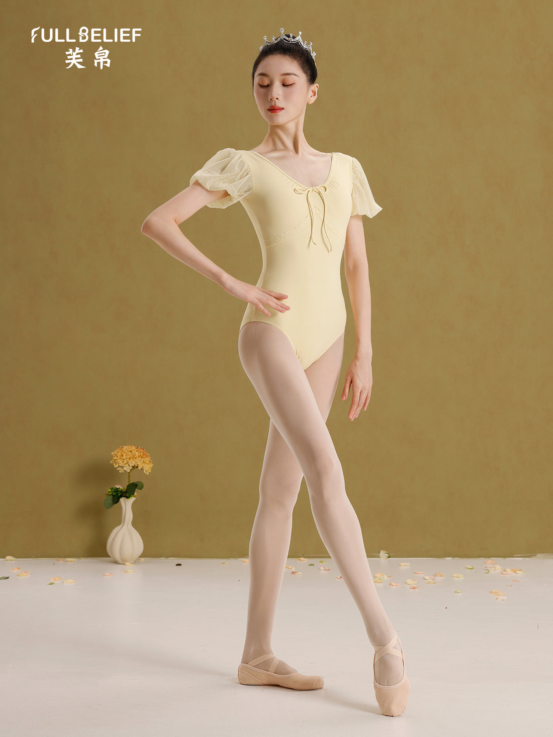 Butter Cream Puff Sleeve Ballet Leotard product image 9