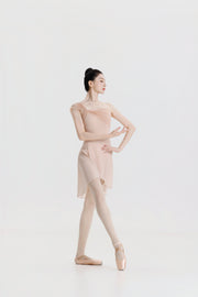 Peach Pink Asymmetric Strap Ballet Leotard