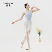 Frost Blue Mesh Halter Ballet Leotard