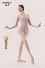 Blush Lace Sweetheart Skirted Ballet Leotard