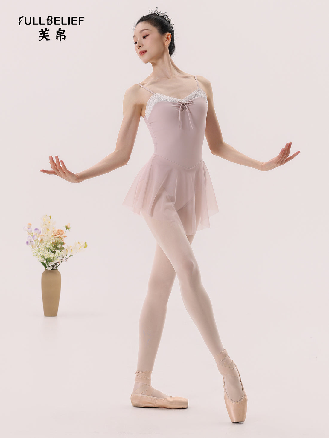 Blush Lace Sweetheart Skirted Ballet Leotard product image 9
